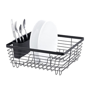 Sturdy Kitchen Stainless Steel Draining Dish Rack Small Dish Drying Rack with Utensil Holder