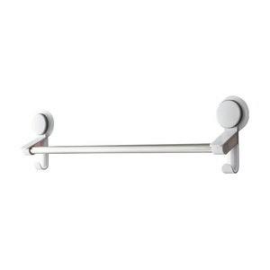 Custom Design Suction Cup Bath Towel Drying Rack Wall Mounted Hanging Towel Rack with 2 Hooks