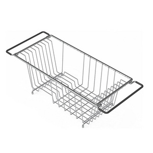 Kitchen Stainless Steel Over The Sink Dish Drainer Dish Rack Expandable Dish Drying Rack