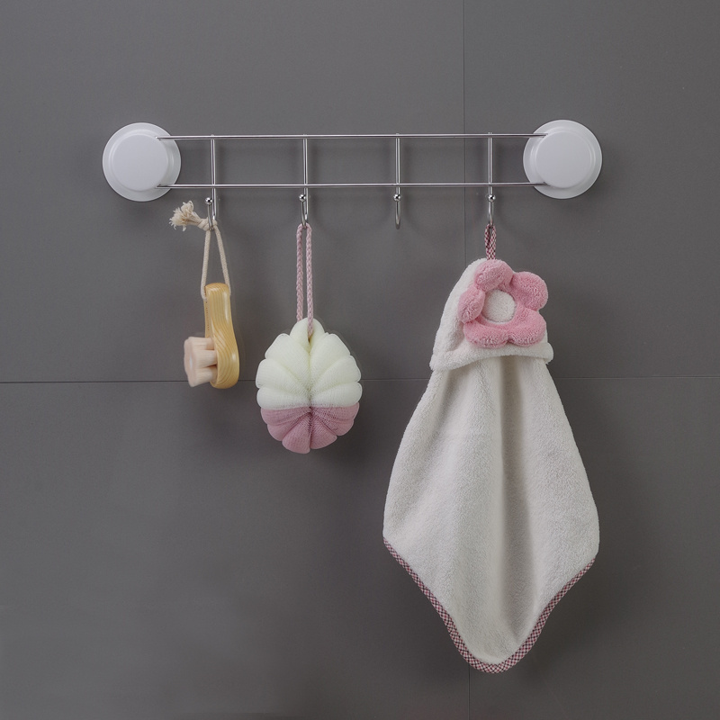 Wall Mount Drill In Bedroom Bath Coat Robe Hat Clothes Towel Bag Organizer Hook Hanger Rack