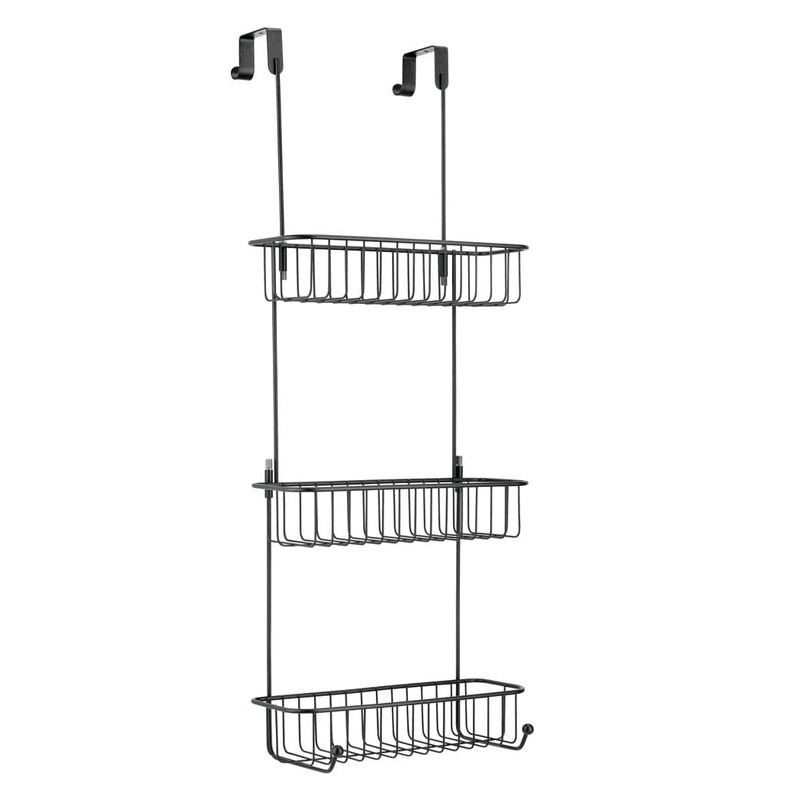 Hanging Bathroom Storage Organizer Basket Large Metal Over Shower Door Caddy for Shampoo