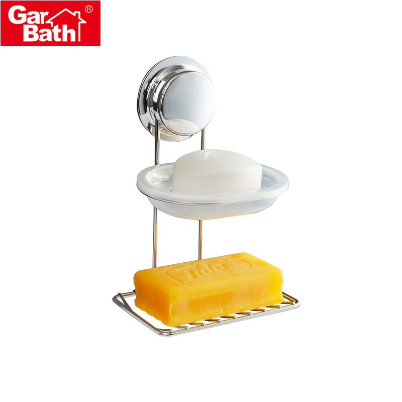 Double Layer Soap Sponge Holder Tray Bar Kitchen Bathroom Wall Mounted Soap Dish