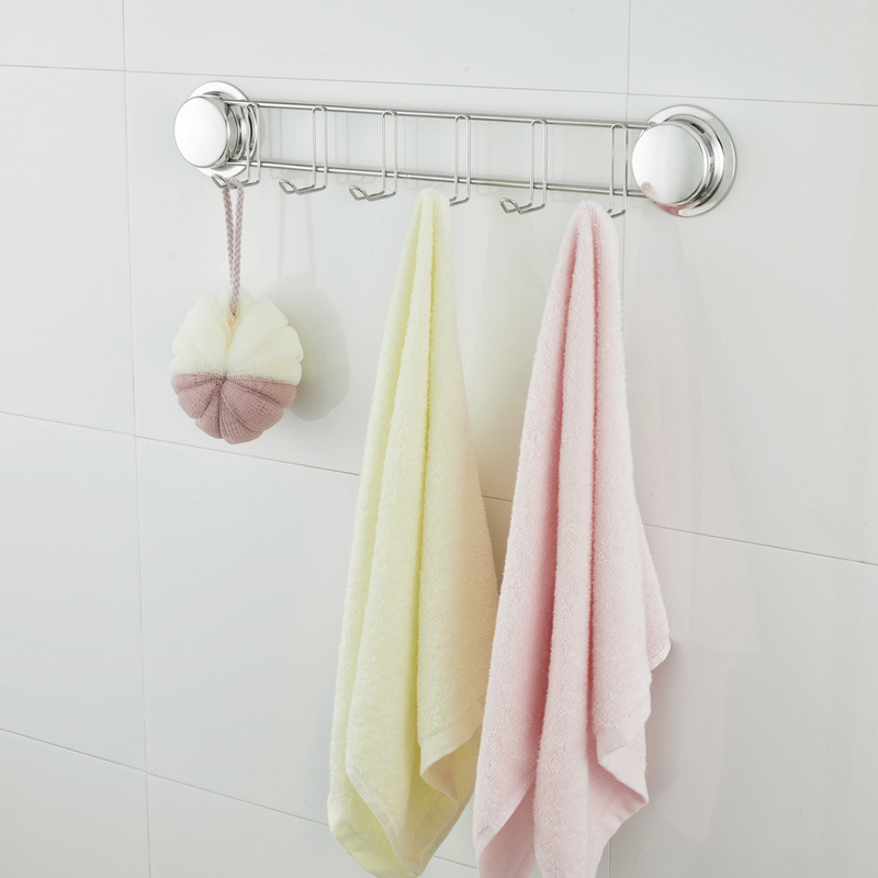 Bathroom Towel Hanging Wall Robe Hook Shower Wall Suction Clothes Hook Rack