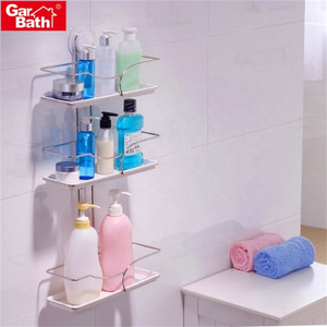 Stainless steel wall shampoo storage organizer 3 tier bathroom shower shelf