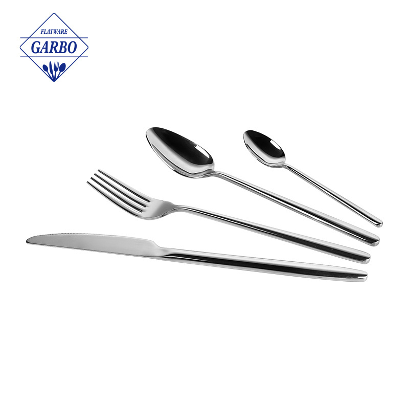 High Quality Main pain table Fork and Knife Spoon Set with mirror polish Hotel Stainless Steel Flatware with embossed handle