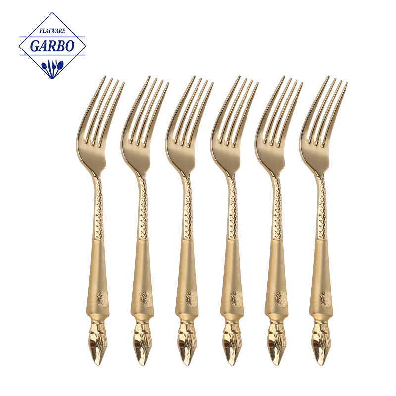 Shine golden eco-friendly 24 PCS light luxury stainless steel dinner knife fork spoon gold cutlery set