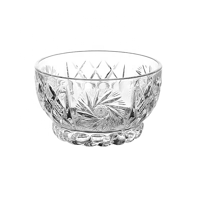 Turkish Style Glass Serving Bowl for Dinner or Snacks Baking Tray engraved Sunflower  bowl with saucer