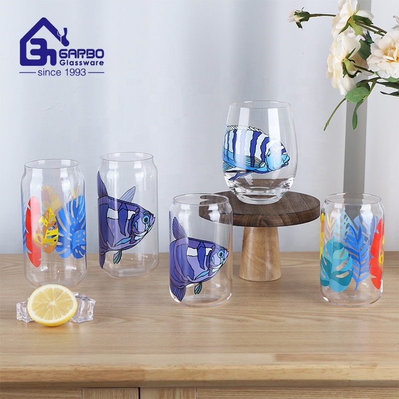 Sales Crystal Goblet  Handmade Wine Juice  Glass Drinking Wine Set  New designs Glassware Set 485ml Blown Glass Tumblers