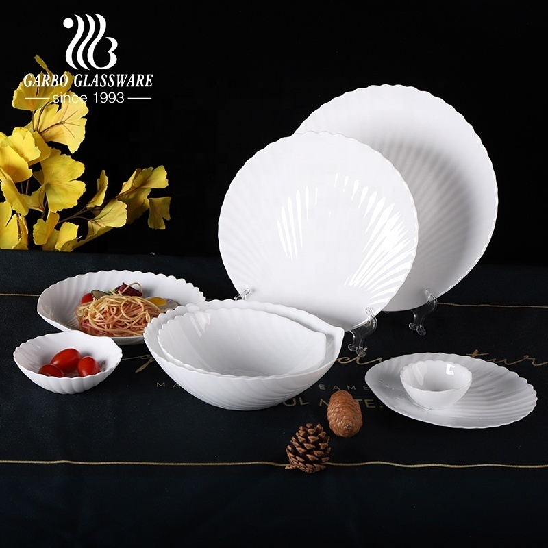 6 inch Heat Resistant Opal Glassware Dinner Set Opal Glass Plate with decal