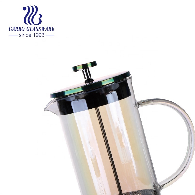 high borosilicate french press  jars for coffee ion plating design coffee maker glass pressed pot china suppliers glassware