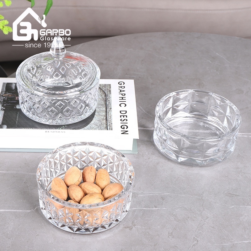 Small moq Foldable  Glass Storage Jar Canning Large Lemon Pot  Candy Jar Kitchen Storage Glass Lid sugar bowl 3layers candy pot