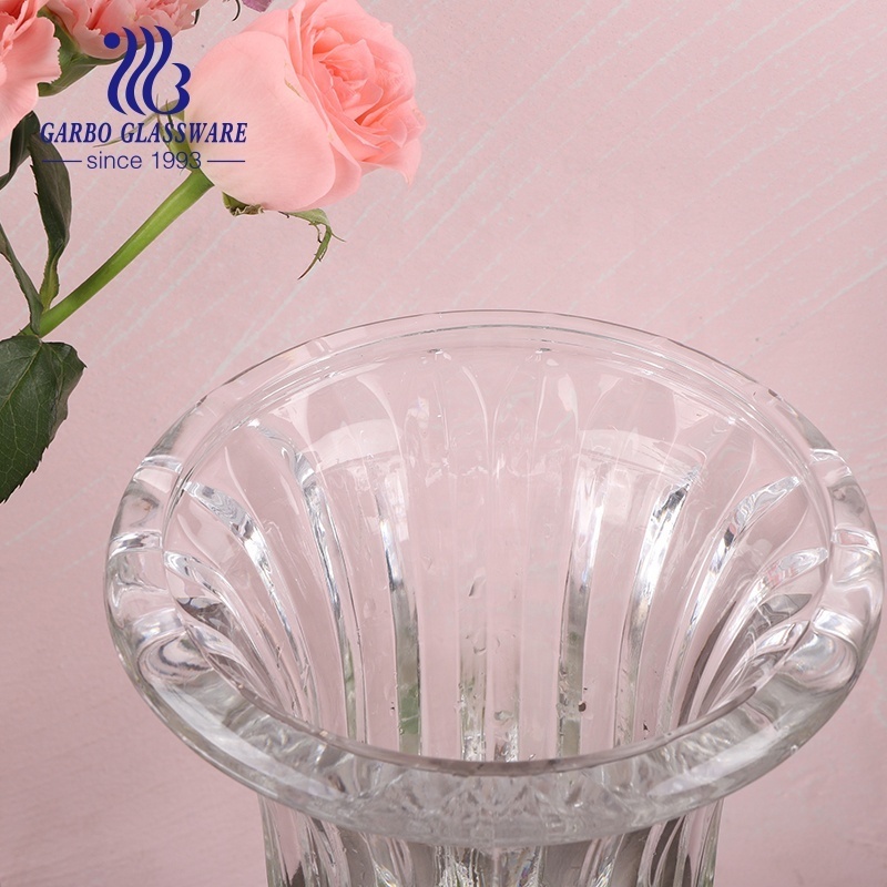 30 years glassware factory direct glass floral flower plant vase with stem for wedding home hotel indoor tabletop decoration