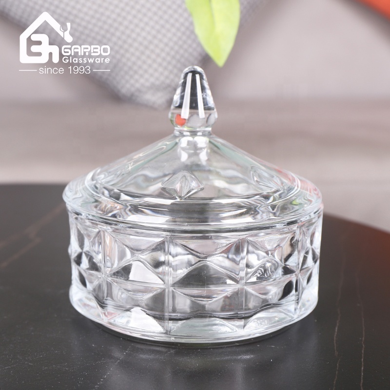 Small moq Foldable  Glass Storage Jar Canning Large Lemon Pot  Candy Jar Kitchen Storage Glass Lid sugar bowl 3layers candy pot