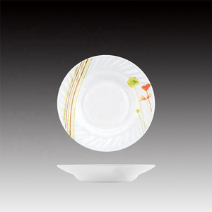 6 inch Heat Resistant Opal Glassware Dinner Set Opal Glass Plate with decal