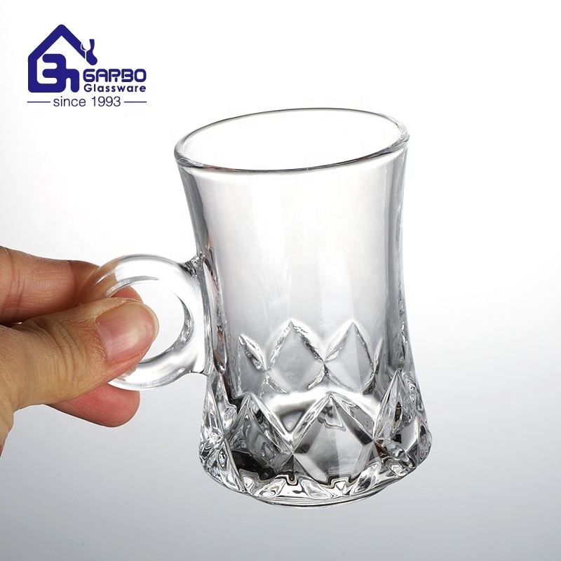 Factory Wholesale 4 Engraved Designs Arabic Middle East Glass Cup Tea Mug With Saucer 6 Pcs Set