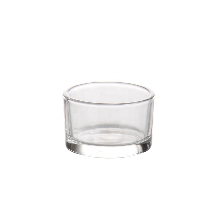 Clear small bell shaped glass candle holder