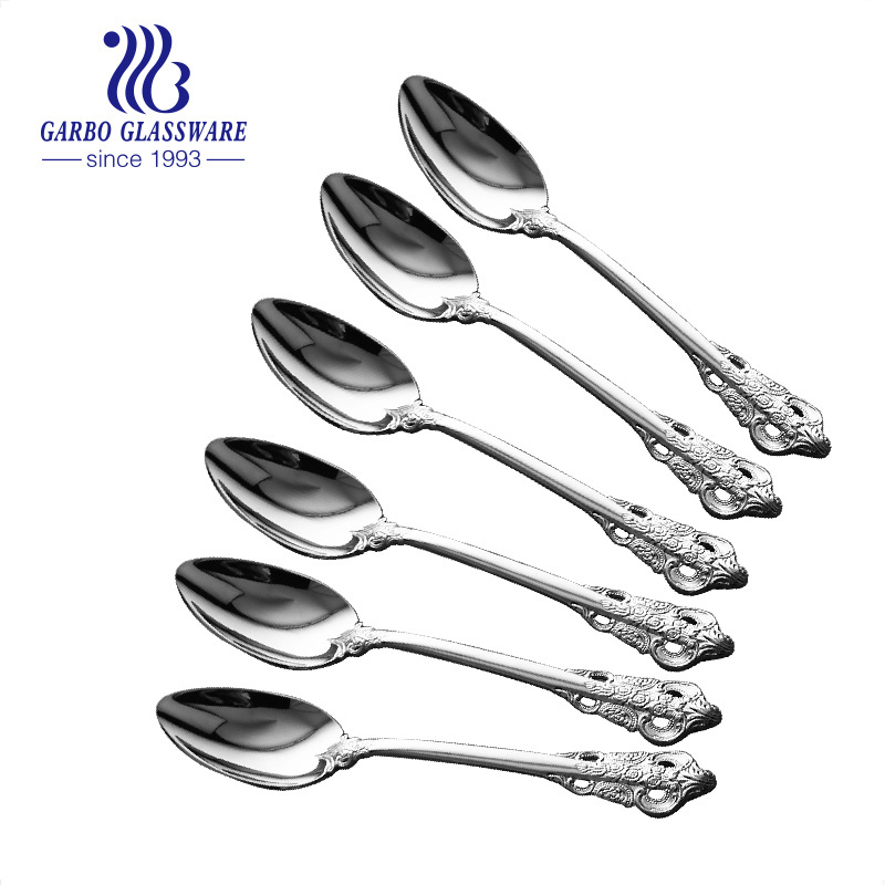 Stainless steel flatware dinner spoon with PP handle dessert yogurt coffee silverware cutlery wholesale for restaurant