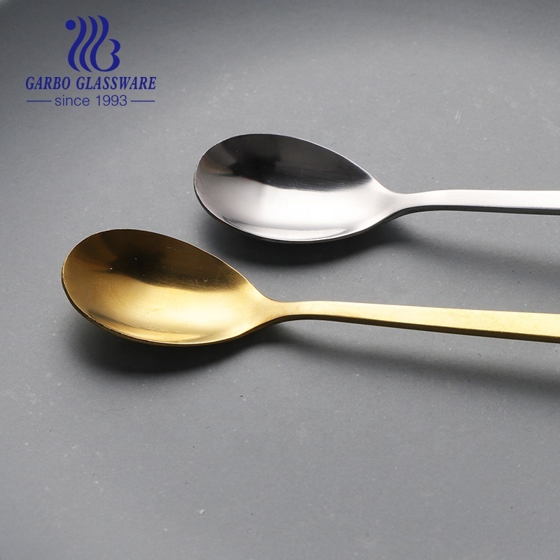 Factory Popular 13cm 15cm 17cm Custom Mini Small fork 304 Stainless Steel Rose Gold Teaspoon Metal Dessert Tea Spoon Lemon top