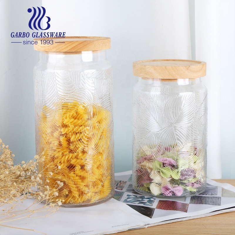 hot sale Bamboo Lids Glass Kitchen Pantry Square Food Jars and Canisters Sets Glass Food Storage Containers with Lids Wide Mouth