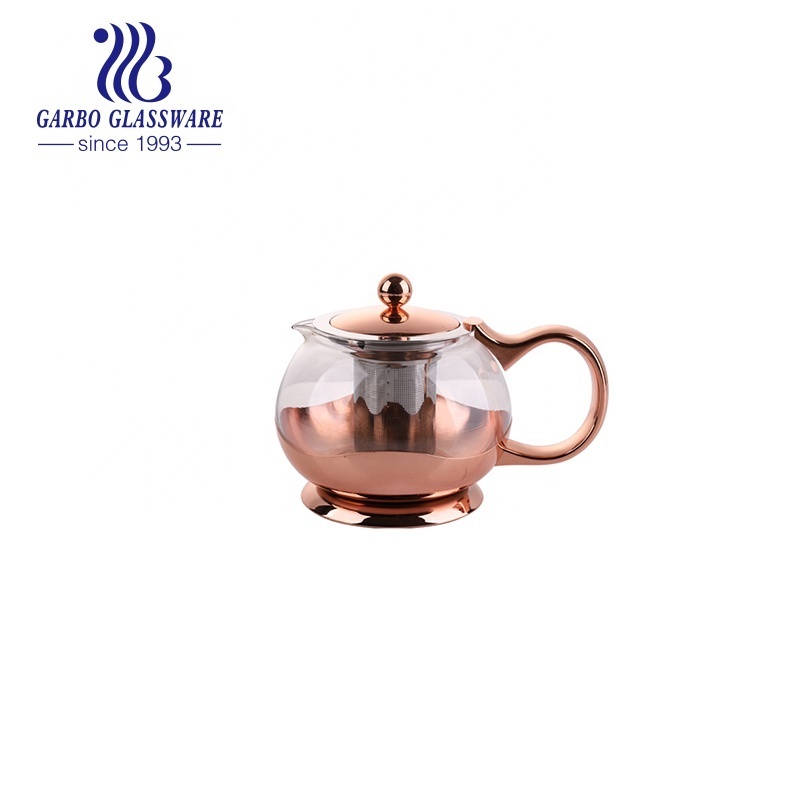 Wholesale Factory Clear High Borosilicate Glass Tea Pot with 304 Stainless Steel Infuser Cheap Price Heat Resistant Glass Teapot