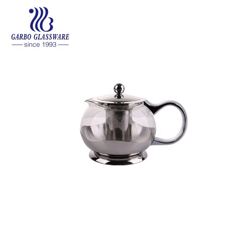 Wholesale Factory Clear High Borosilicate Glass Tea Pot with 304 Stainless Steel Infuser Cheap Price Heat Resistant Glass Teapot