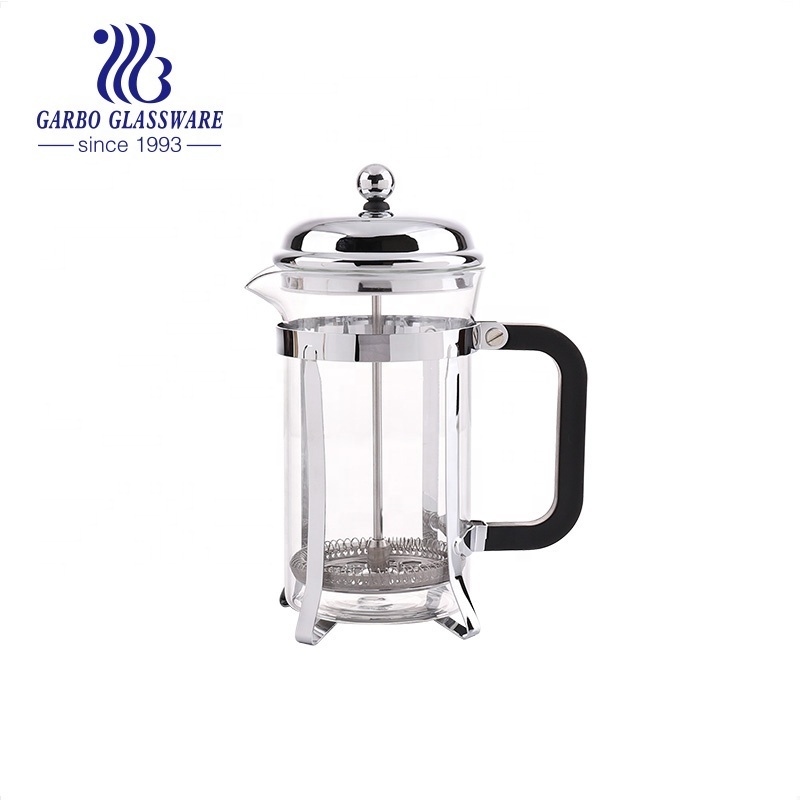 Hot water carafe high quality 600ml borosilicate glass teapot glass French Press portable coffee maker with cone filter