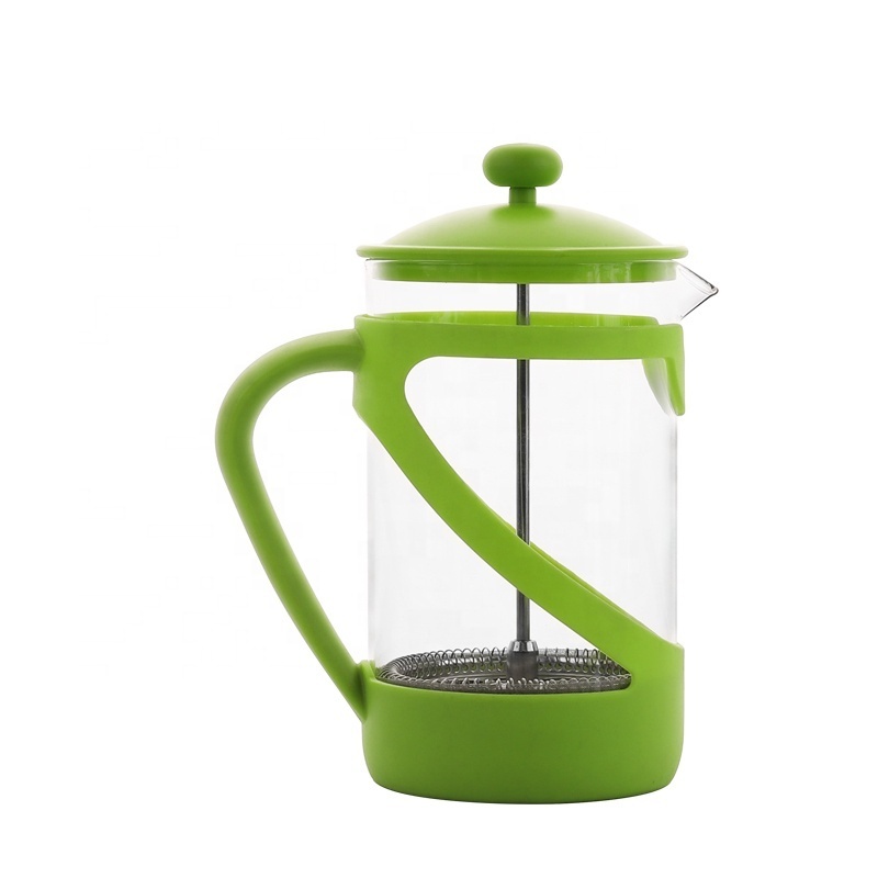 Coffee and tea 800ml borosilicate glass teapot glass pitcher with PP cover and handle kitchen French Press coffee maker