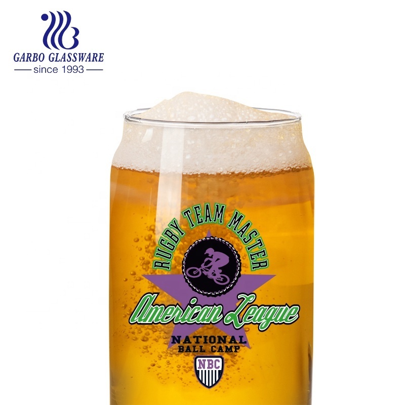 Elegant Shaped Drinking Tumbler Beer Glasses Can Shaped Beer Glass 20oz 17oz 12oz with Customize Logo Can Glass Drinking Cup