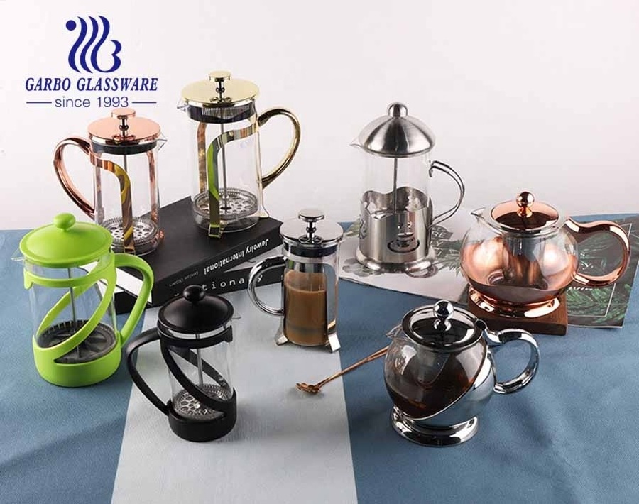 Wholesale Factory Clear High Borosilicate Glass Tea Pot with 304 Stainless Steel Infuser Cheap Price Heat Resistant Glass Teapot