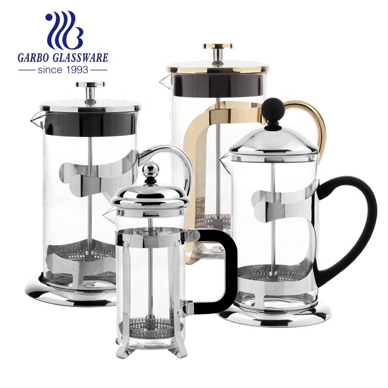 OEM Household high Borosilicate Glass Coffee Tea Maker 350Ml French Press Coffee Maker With Plunger Hot Sale Good Quality