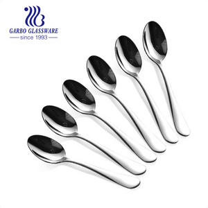 Personalized Kitchen food grade 6 Pieces Stainless Steel dinner Spoon Soup silver Dessert Coffee Custom Spoon