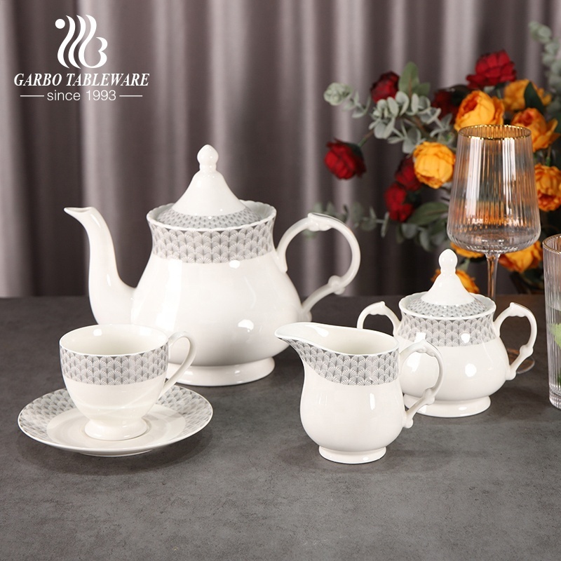 Wholesale high quality ceramic teapot custom unique 1.5L microwave and oven safe ceramic tea pot porcelain ceramic tea pot