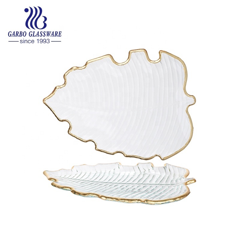 Heart shaped glass serving dish with gold rim for Valentines Day Dessert Plate Trimmed in gold seasonal gift unique glass plates