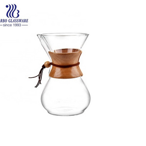 Pour Over Coffee Maker with Bamboo Sleeve Borosilicate Glass Carafe Rust Resistant Stainless Steel Paperless Filter/Dripper