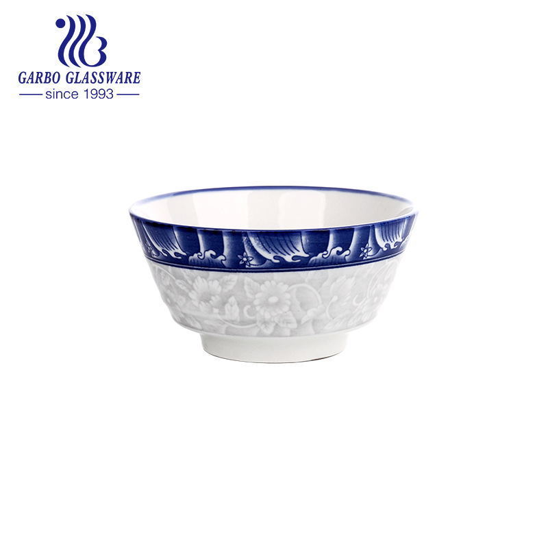 Hot Sale Customized Printing Design Wholesale Tableware Bowl 7 inch Hand Printed High Quality Large Ceramic Bowls