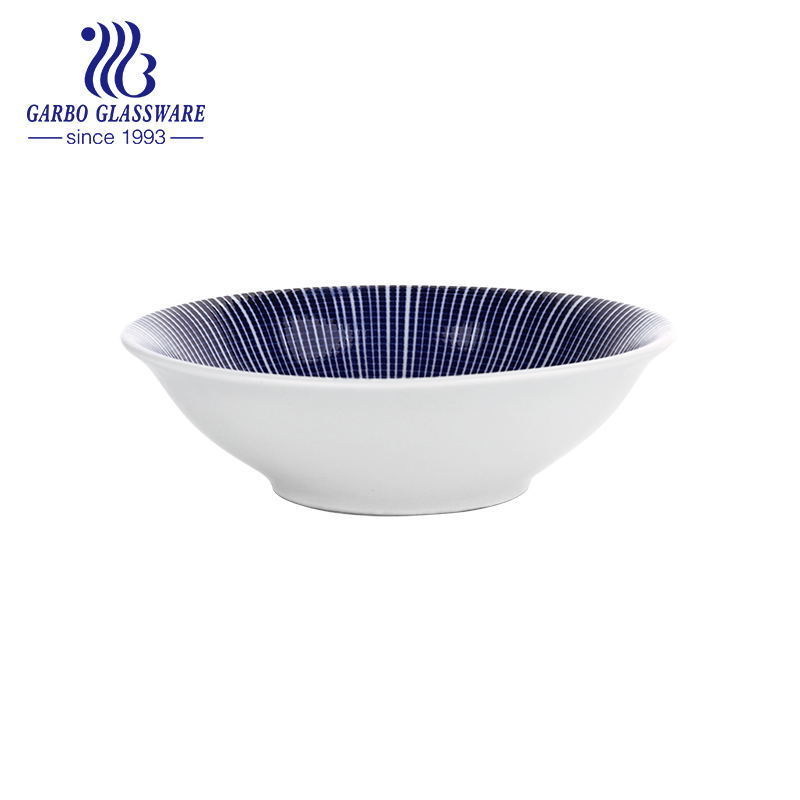 Hot Sale Customized Printing Design Wholesale Tableware Bowl 7 inch Hand Printed High Quality Large Ceramic Bowls