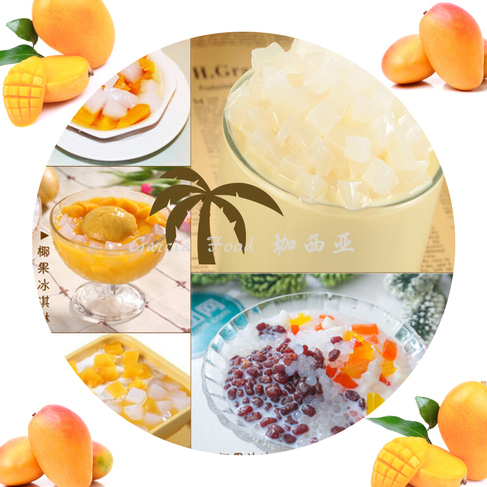 Premium Grade Composite Fruit Grain Nata De Coco Coconut Jelly + Mango flavor (3*3*3mm 1.5kg*12 bags/ctn) Suitable Tea Beverages