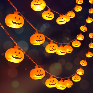 Halloween Lights String 20 Led 8ft Pumpkin Skeleton Ghost Lamp Battery Powered For Indoor And Outdoor Halloween Decorations