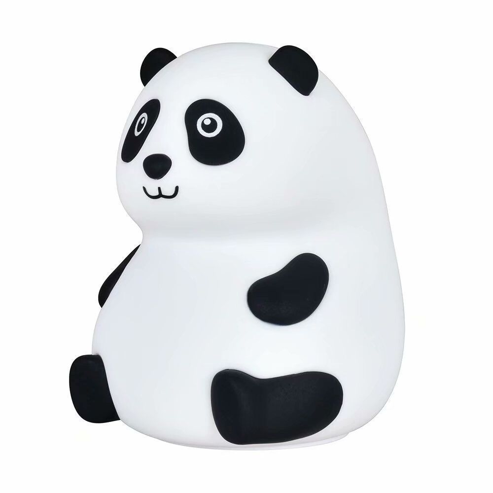 LED Panda Night Light Silicone Children's Nursery Lamp for Toddler Boy Girls Bedroom Timer Auto Shutoff AAA Battery Operated