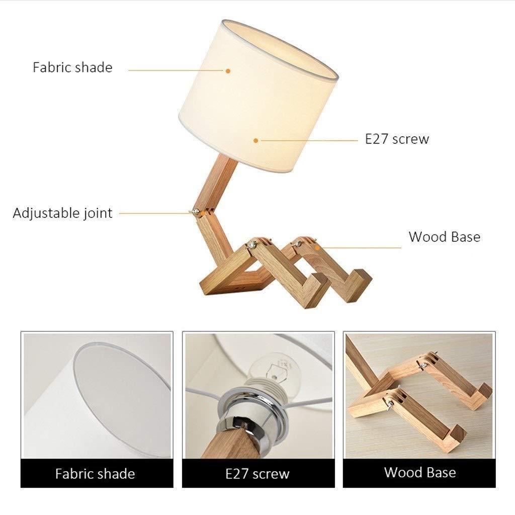 Desk Lamps Table Lamp Creative Nordic Pendant Ceiling Lighting With Wooden Base Chandelier Robot Vintage Lamps For Living Room