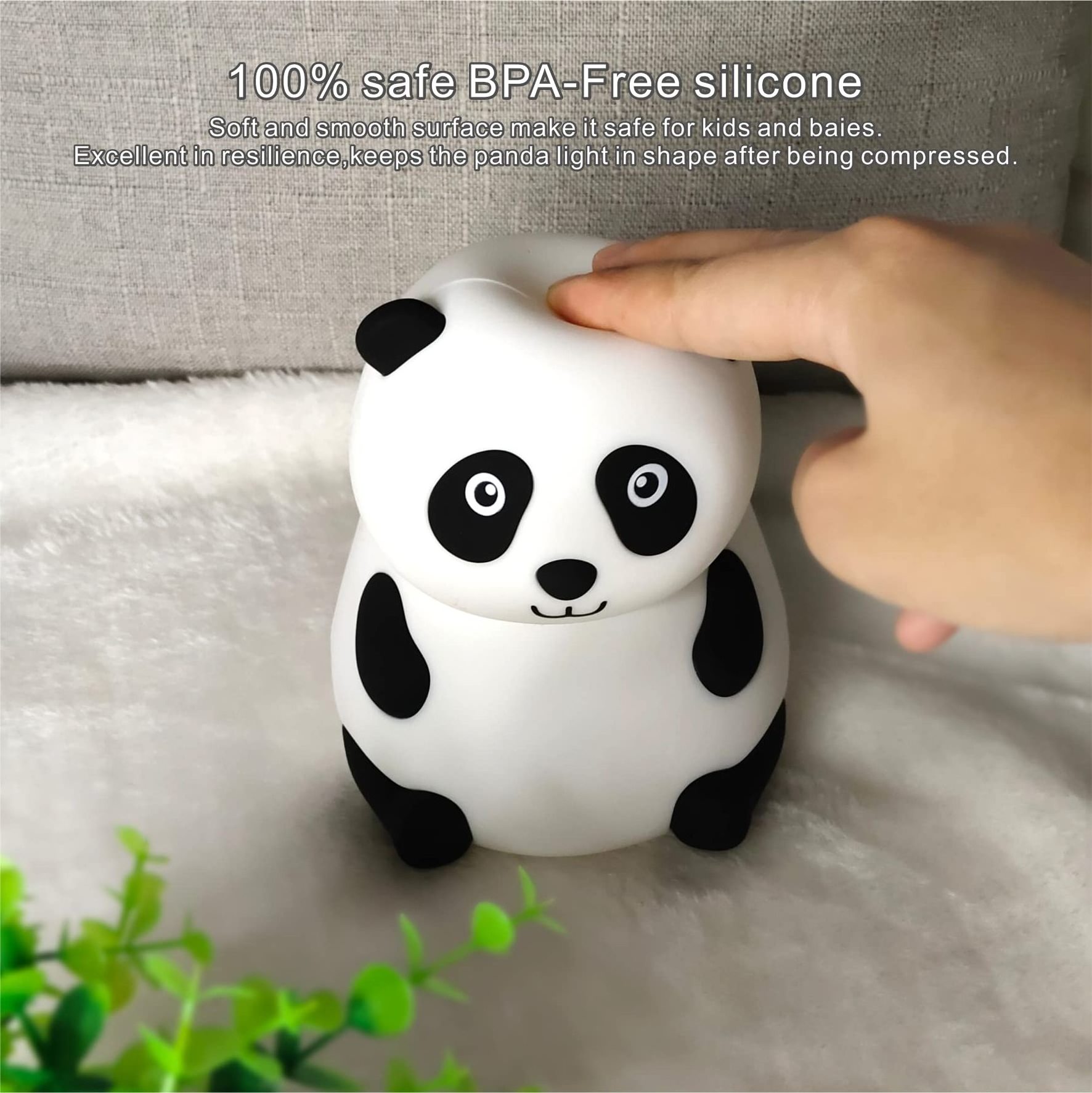 Cute Panda Silicone Nur Animal Night Light for Boys and Girls Squishy Night Light for Baby Bedroom Night Light for Kids Room