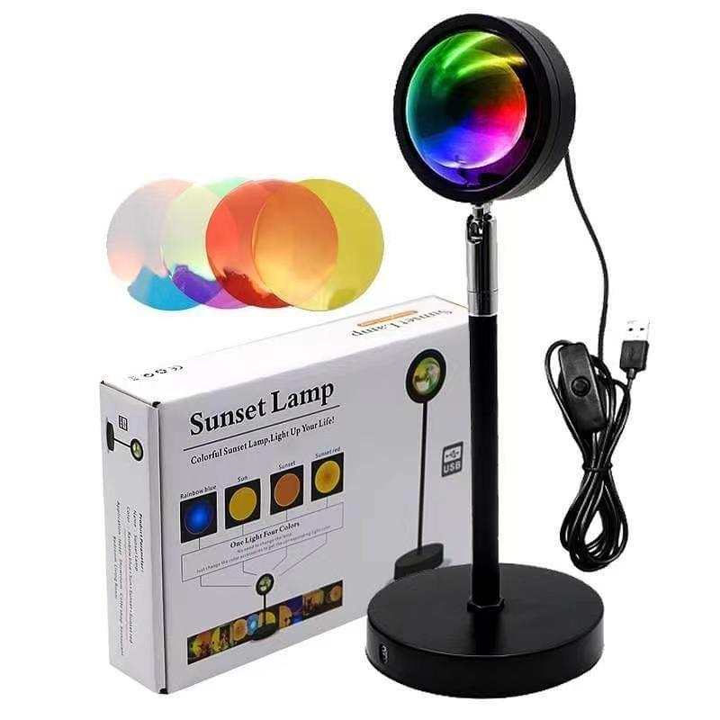 Amazom Hot Sale Free sample LED Sunset Lamp 16 Colors RGB APP with Remote control UFO rainbow Night Light led Sunset Light