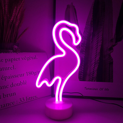 Neon Light Party LED Flamingo Pineappl Colorful Pink Led Night Light for Bedroom Decor Neon Sign Wallpaper Christmas Neon Bulb