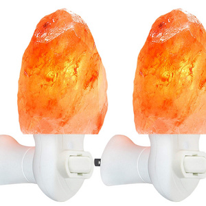 2 Pack Himalayan Salt lamp Night Light Plug in Wall Light Bulb for Home Wall Decor Amber Light for Decoration Safety Certified