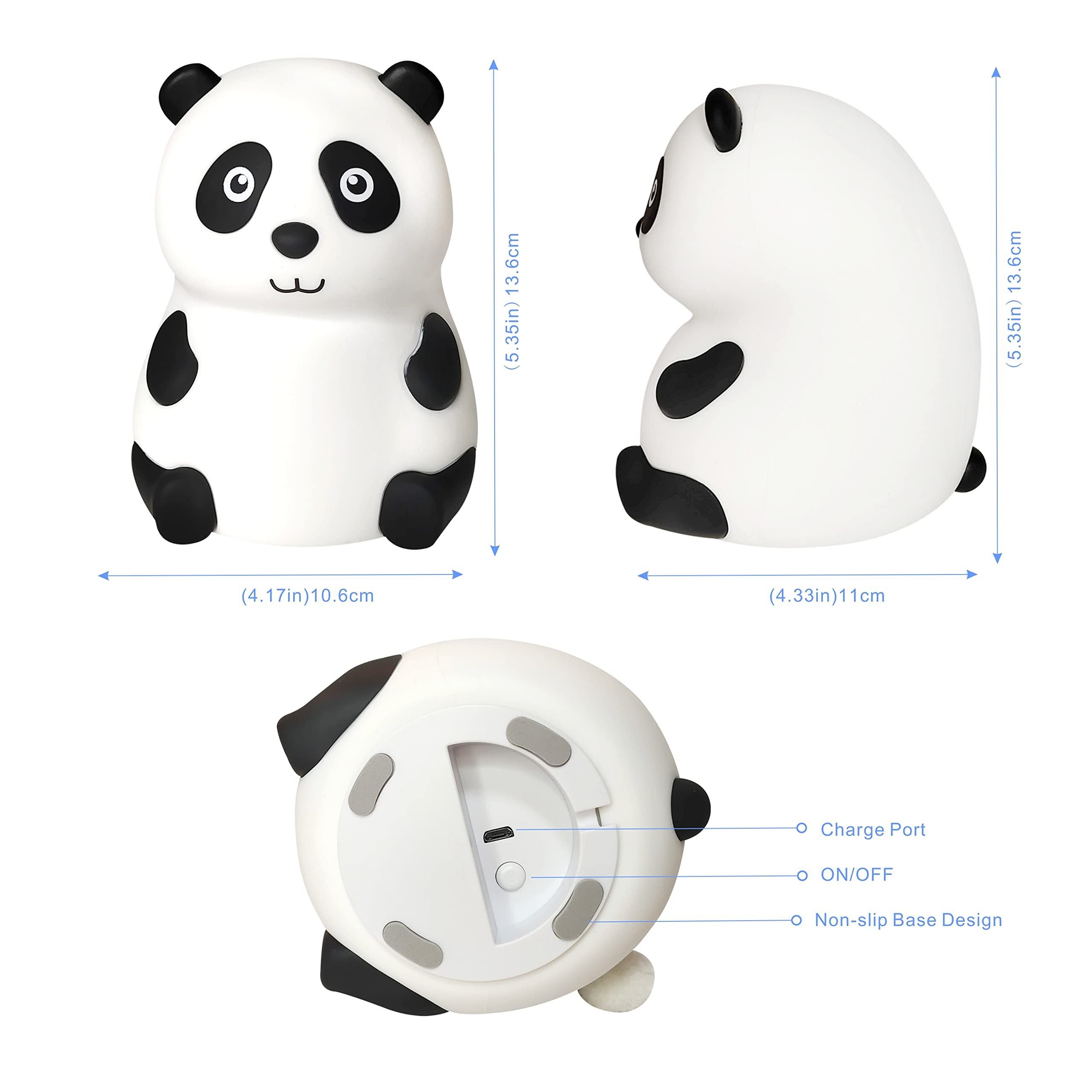 Cute Panda Silicone Nur Animal Night Light for Boys and Girls Squishy Night Light for Baby Bedroom Night Light for Kids Room