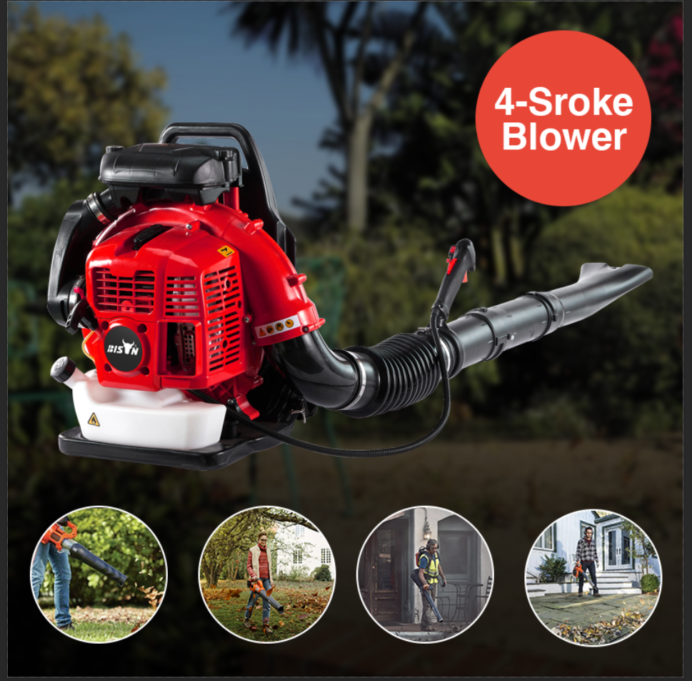 CE Certificated industrial 3100W 75.6CC gasoline engine backpack dust stone garden tree leaf blower Snow Blower