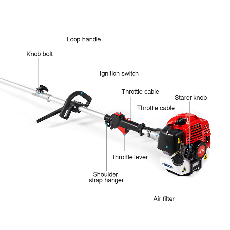 BISON Brushless Motor Pole Hedge Trimmer Saw Grass Trimmer Brush Cutter 4 In 1 Li-ion Multi-Task Tools