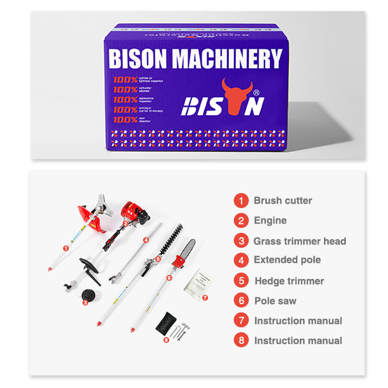 BISON Brushless Motor Pole Hedge Trimmer Saw Grass Trimmer Brush Cutter 4 In 1 Li-ion Multi-Task Tools