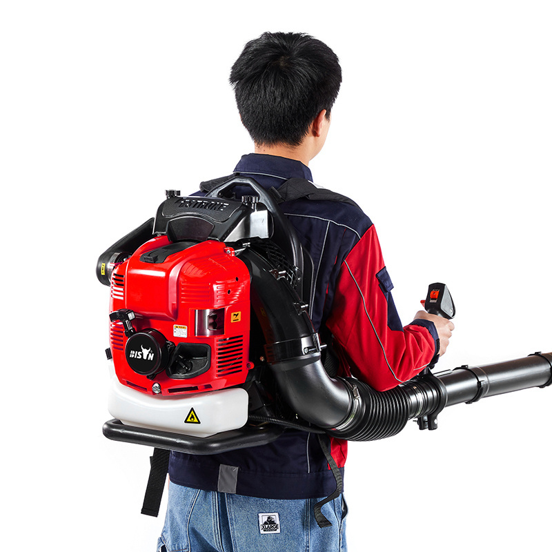 CE Certificated industrial 3100W 75.6CC gasoline engine backpack dust stone garden tree leaf blower Snow Blower