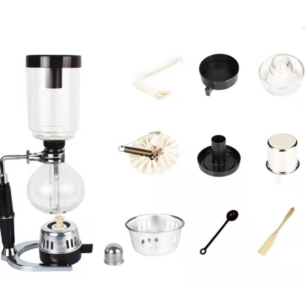 Coffee maker 3 cups glass coffee syphon maker user-friendly glass siphon espresso coffee pot